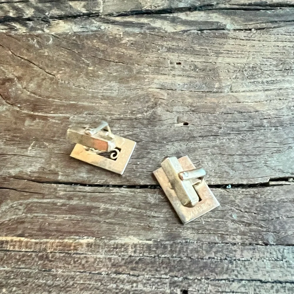 VTG Swank Gold Tone Cufflinks with Open Scrollwork